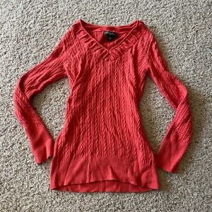 Eddie Bauer Vibrant Red V-Neck Sweater